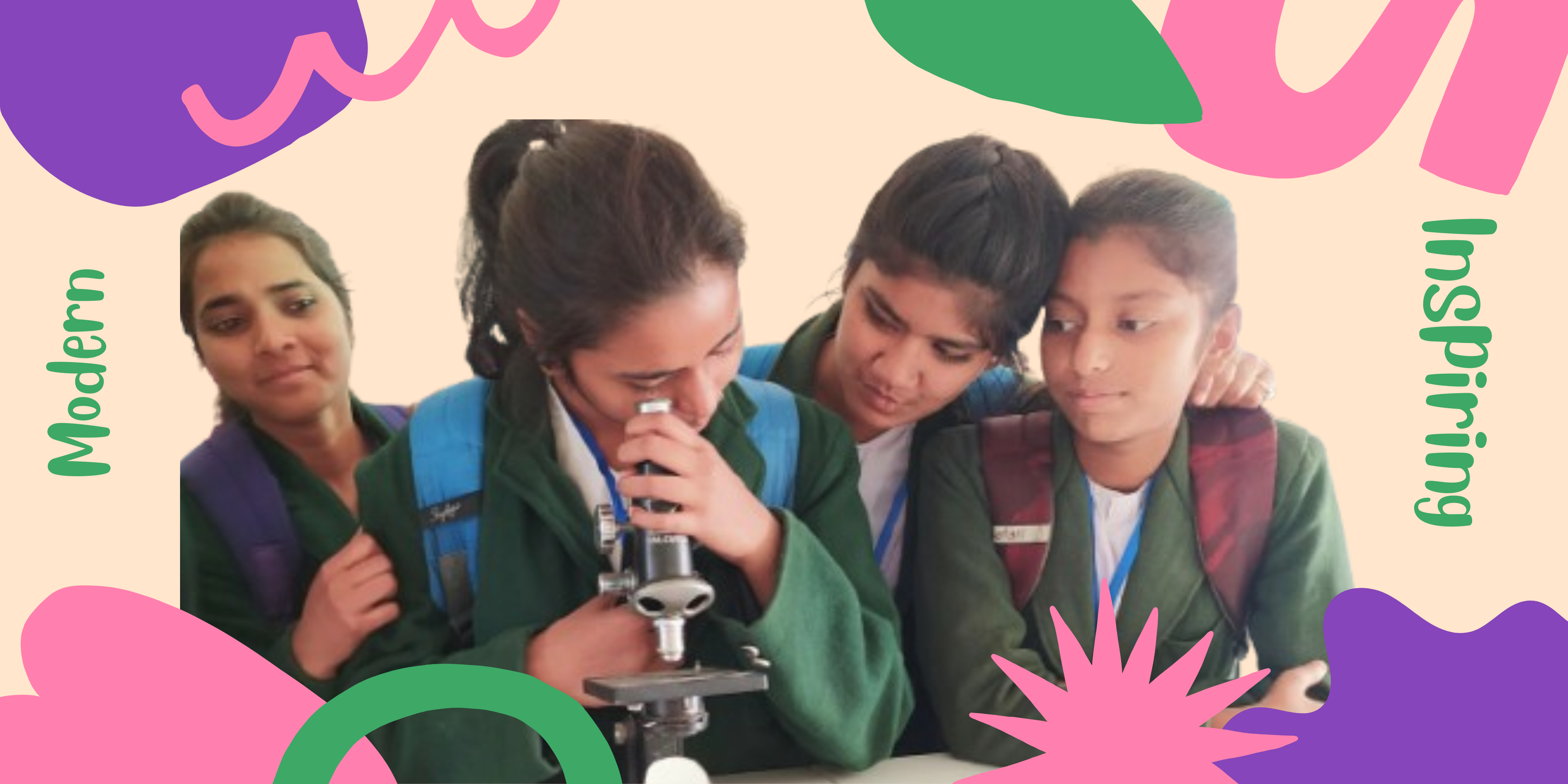 Discovery Public School campus with students